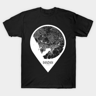 Shenzhen, China City Map - Travel Pin T-Shirt